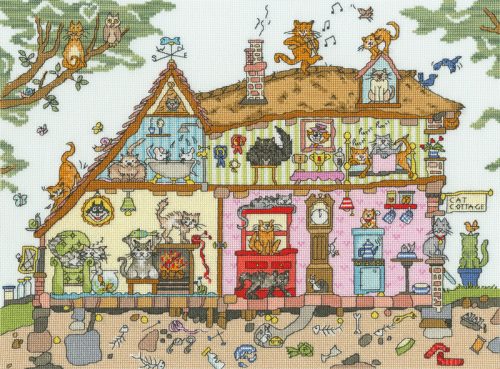 XCT42 Amanda Loverseed - Cat Cottage 36x27 cm