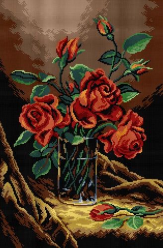 3616 Martin Johnson Heade - Egy váza vörös rózsa 40x60 cm