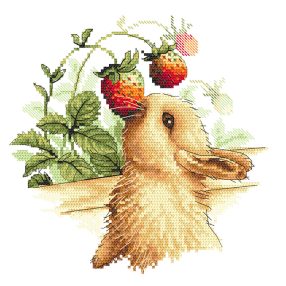 Z10835 Bunny with strawberries 20x20 cm