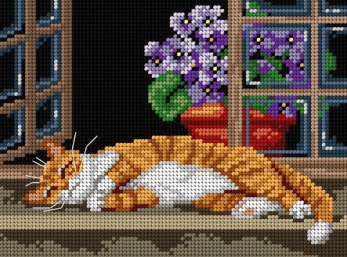 3624 Macska a párkányon 18x24 cm