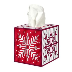 SA5110 Papír zsebkendő tartó - hópihe 13x12x12 cm