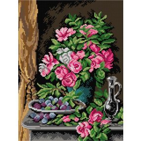 3492 Albert TF de Lavault-Csendélet rózsákkal 30x40 cm