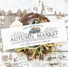 2387 Autumn Market Blue Truck 60x20 cm