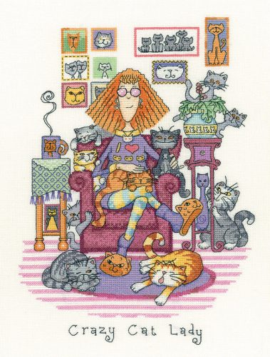 hc-1229a Crazy Cat Lady 22,5x31 cm