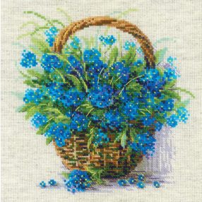 2170 Forget Me Nots in a Basket 22x22 cm