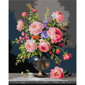 3644 Csendélet bazsarózsákkal 40x50 cm