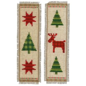 PN-0147559 Checkered Christmas trees set of 2 6x20 cm