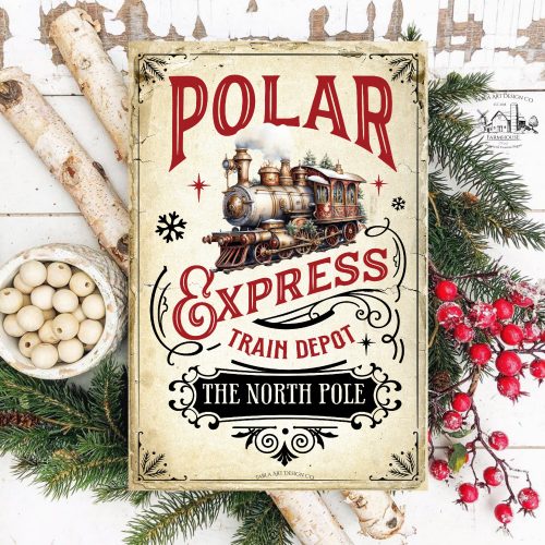 2495 Polar express - régi szakad papír hatás 