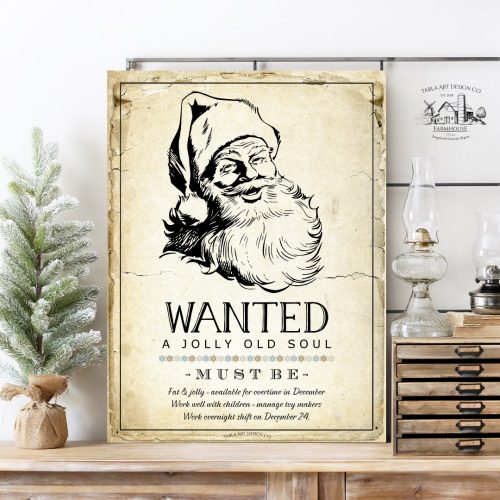 2509 Wanted Santa régi szakadt papír hatás 