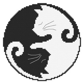 Z10773 Yin yang cat 15x15 cm