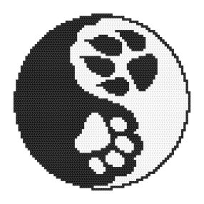 Z10774 Yin yang paws 15x15 cm