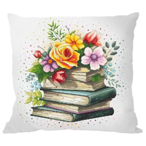 ZU10781-01 Flower pile of books 40x40 cm