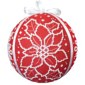 ZU10778 Christmas ball with poinsettia 15 cm