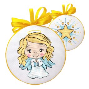 ZU10847 Christmas ball-disc with an angel II 10 cm