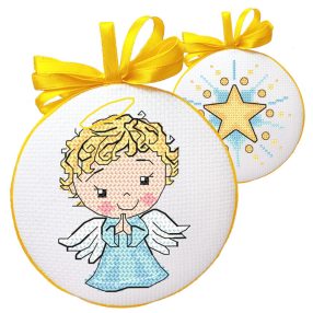 ZU10848 Christmas ball-disc with an angel III 10 cm