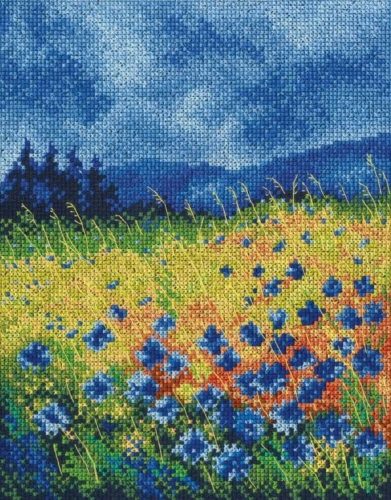 M625 Skyblue cornflowers 18x22 cm