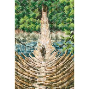C311 Hanging bamboo bridge on the Siang river 9x13,5 cm