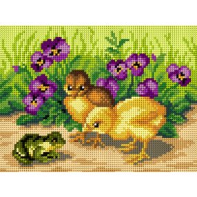 3519 Csirkék és béka 18x24 cm
