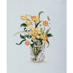 C180 Daffodils in crystal glass 14x18 cm