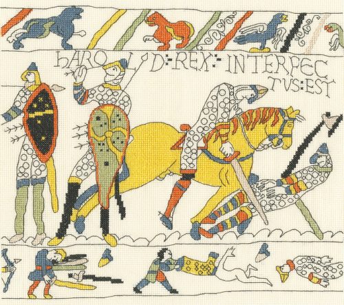 XBT05 Bayeux Tapestry - The Demise Of King Harold 30x26 cm