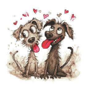 Z10879 Valentine's Day doggies 20x20 cm