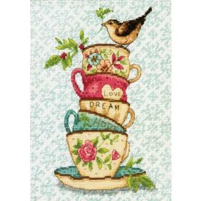 D70-65171 Stacked Tea Cups 13x18 cm