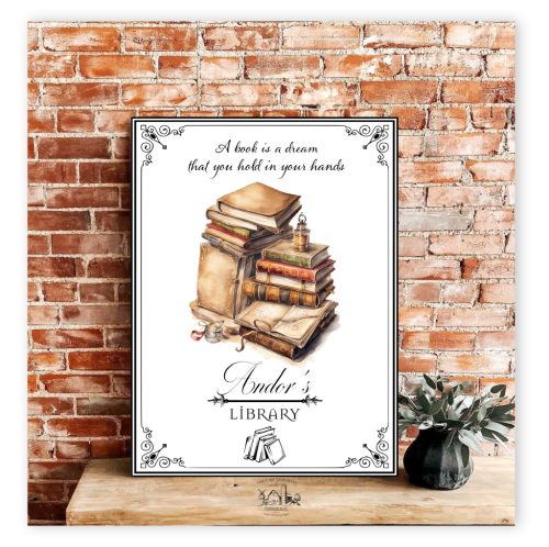 4003 A book is a dream - régi könyvek 40x30 cm