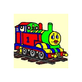 1074 Lány vonat 20x20 cm