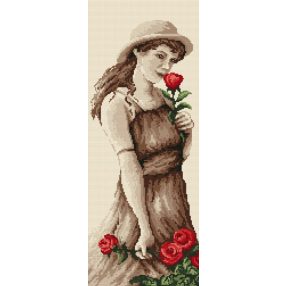4611 Girl with rose 23x58 cm