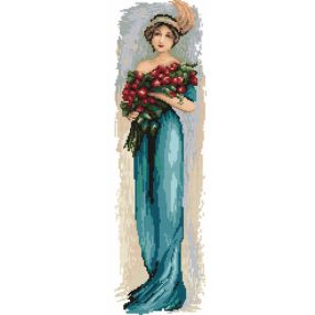4545 Woman with flowers 18x56 cm