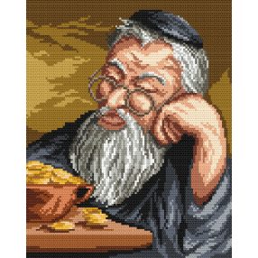 4258 Jew counting money 24x30 cm