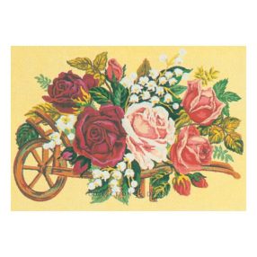 C10223 Wheelbarrow of Flowers 40x50 cm