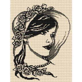 Z4862 Nő gyöngyökkel 25 x 33 cm