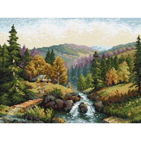 Z4605 Valley with river 24 x 32 cm