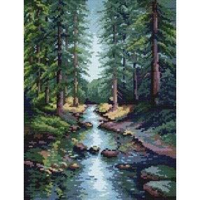 Z4532 River in the forest 22 x 30 cm