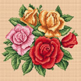 Z4202 Colourful roses 24 x 24 cm