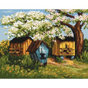 Z4603 Hives in the orchard 20 x 25 cm