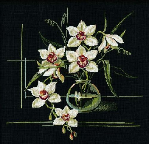 941 Fehér orchideák 40 x 40 cm