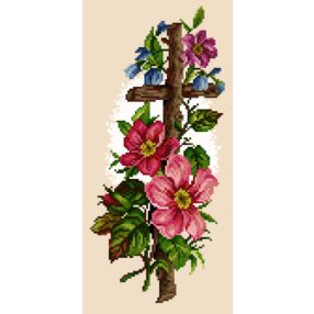 5316 Kereszt virágokkal 18x38 cm
