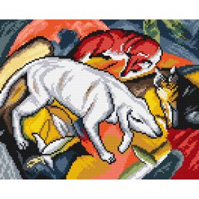 Z4313 F. Marc - Dog, fox and cat 22x24 cm