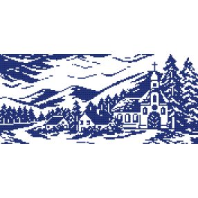 Z4476 Landscape with a Church 15x33 cm