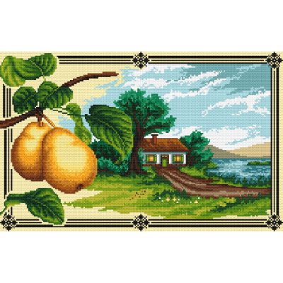 4319 Tájkép körtével 30x48 cm (kifutott)