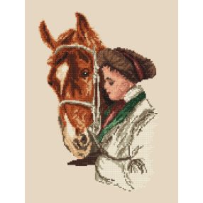 4303 Lady with a horse 30x40 cm