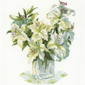 1169 The white lillies 45x45 cm