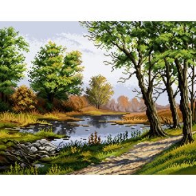 7067 P. Gwozdziewicz - Oaks at the backwater 42x54 cm