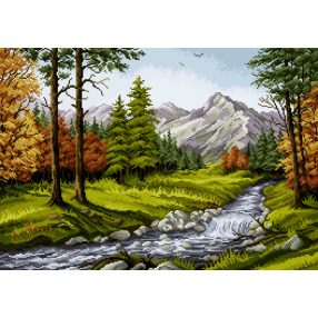 7065 P. Gwozdziewicz - Mountain stream 42x60 cm