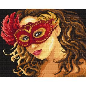 4489 B.Sikora-Ma?yjurek - A woman in a mask 24x30 cm