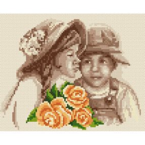 8208 Children with the flowers 20x24 cm