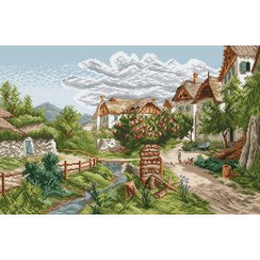 8015 Mountain village landscape 40x61 cm