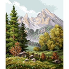 7074 Mountain ladscape 26x31 cm